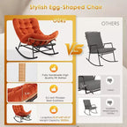 GustoWave Cozy Papasan Rocking Sofa Chair with Extendable Footrest for Porch, Lawn, Bedroom and Living Room