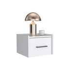 HomeRoots 10 White Wood One Drawer Floating Nightstand