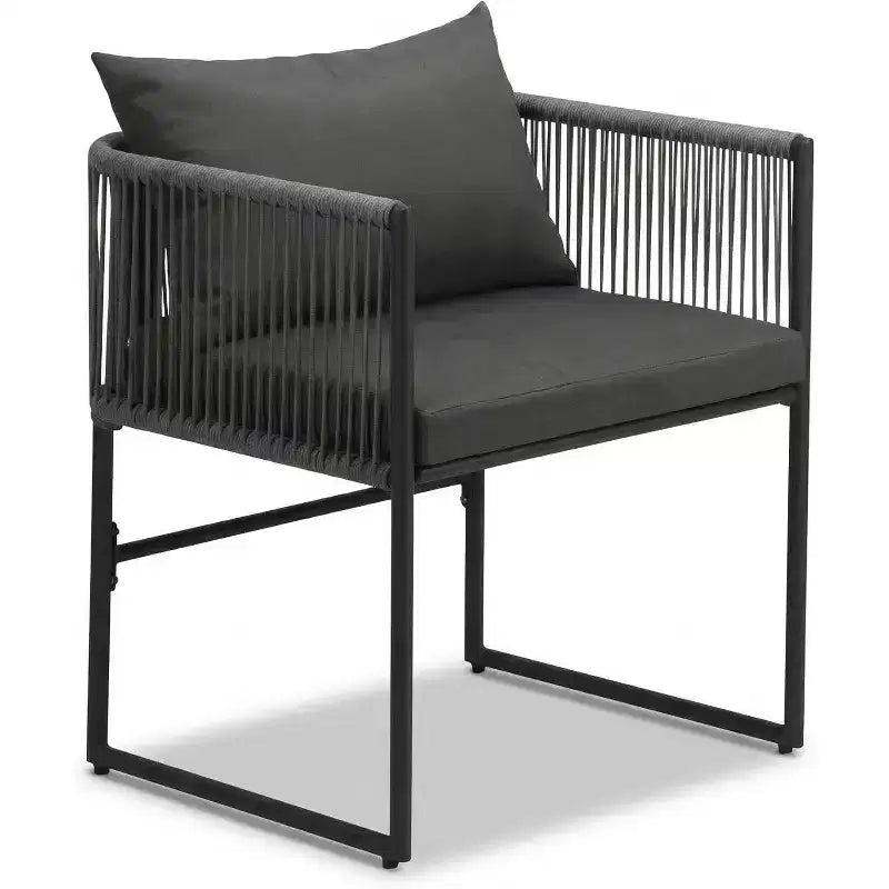 Set di 2 sedie in Rattan, sedie da pranzo durevoli da esterno con cuscino, set di mobili da esterno, ideali per patio, giardino, balcone