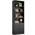 Libreria Celebalcony, libreria da fattoria da 70,9" con 6 ripiani e armadietto a 2 ante, scaffale portaoggetti da esposizione