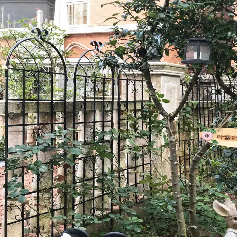 MAYEERTY 2 Pack 71 x 19.7 Black Rustproof Metal Garden Trellis for Climbing Plants
