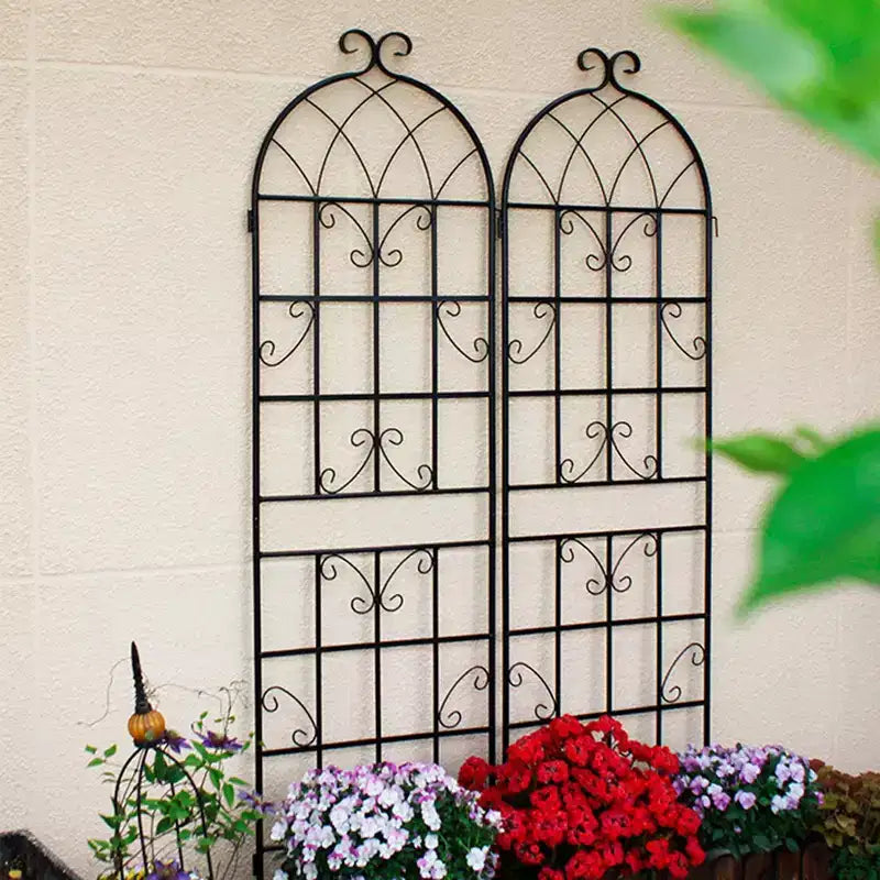 MAYEERTY 2 Pack 71 x 19.7 Black Rustproof Metal Garden Trellis for Climbing Plants