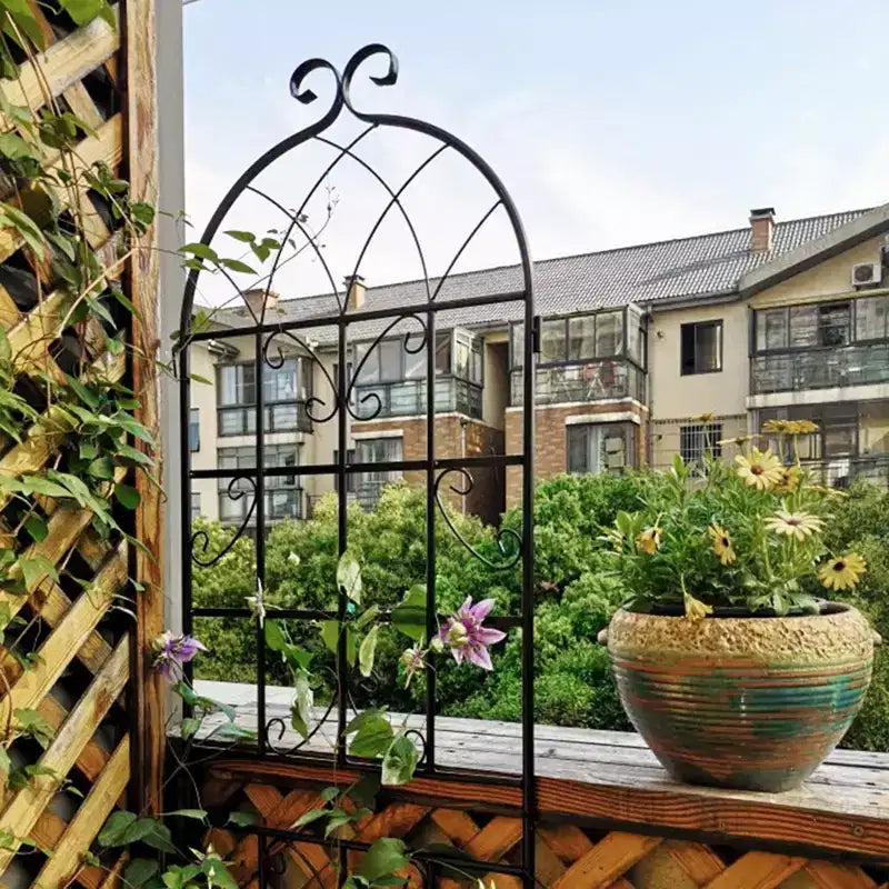 MAYEERTY 2 Pack 71 x 19.7 Black Rustproof Metal Garden Trellis for Climbing Plants