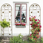 MAYEERTY 2 Pack 71 x 19.7 Black Rustproof Metal Garden Trellis for Climbing Plants