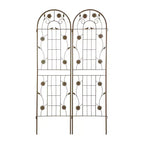 MAYEERTY 2 Pack 71 x 19.7 Black Rustproof Metal Garden Trellis for Climbing Plants