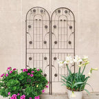 MAYEERTY 2 Pack 71 x 19.7 Black Rustproof Metal Garden Trellis for Climbing Plants