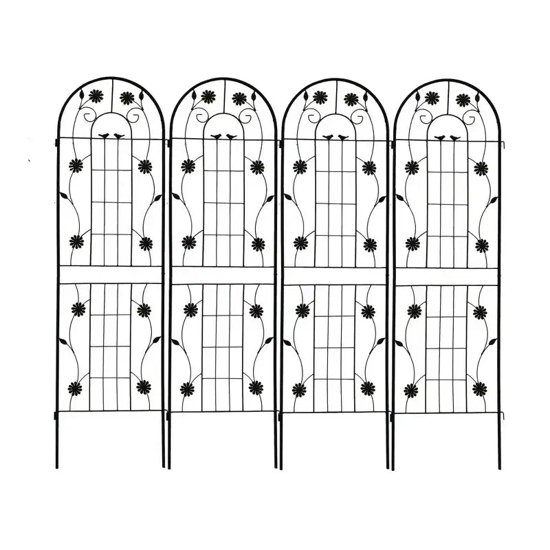 MAYEERTY 2 Pack 71 x 19.7 Black Rustproof Metal Garden Trellis for Climbing Plants
