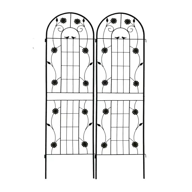 MAYEERTY 2 Pack 71 x 19.7 Black Rustproof Metal Garden Trellis for Climbing Plants