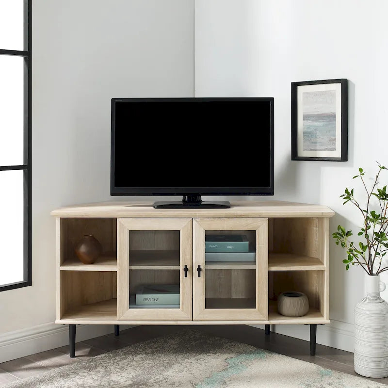Middlebrook 48-inch Glass Door Corner TV Stand