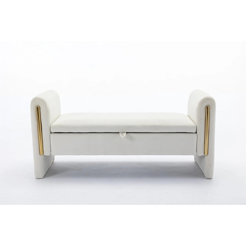 Velvet Fabric Storage Bench