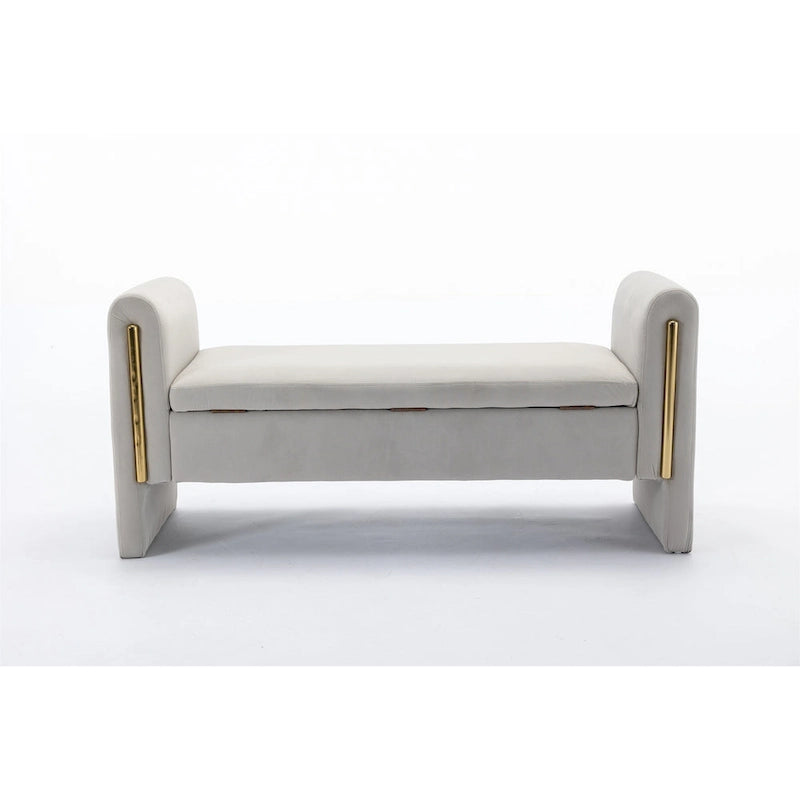 Velvet Fabric Storage Bench