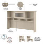 Cabot 60W L-Desk with Hutch, Cabinet and Bookcase by Bush Furniture