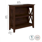 Key West Small 2 Shelf Bookcase by Bush Furniture
