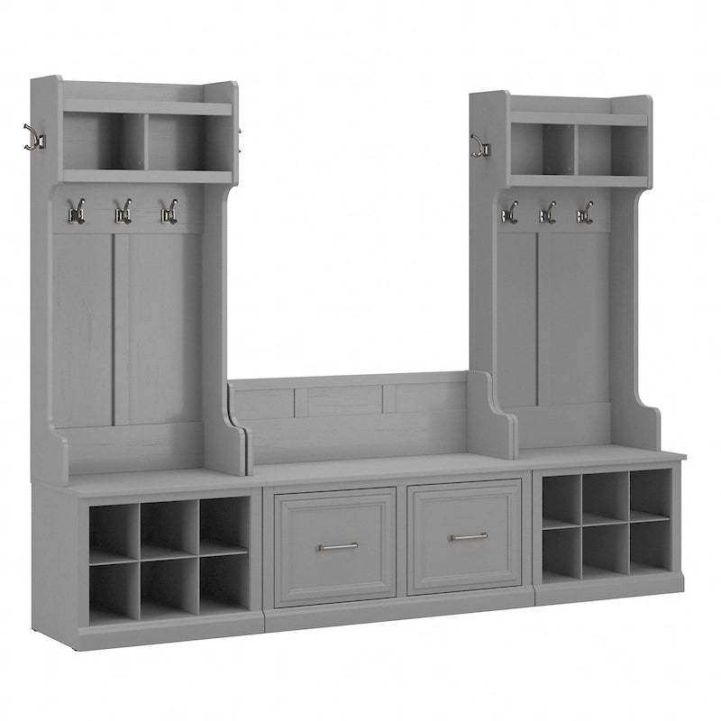 Woodland Hall Trees and Shoe Bench with Doors by Bush Furniture