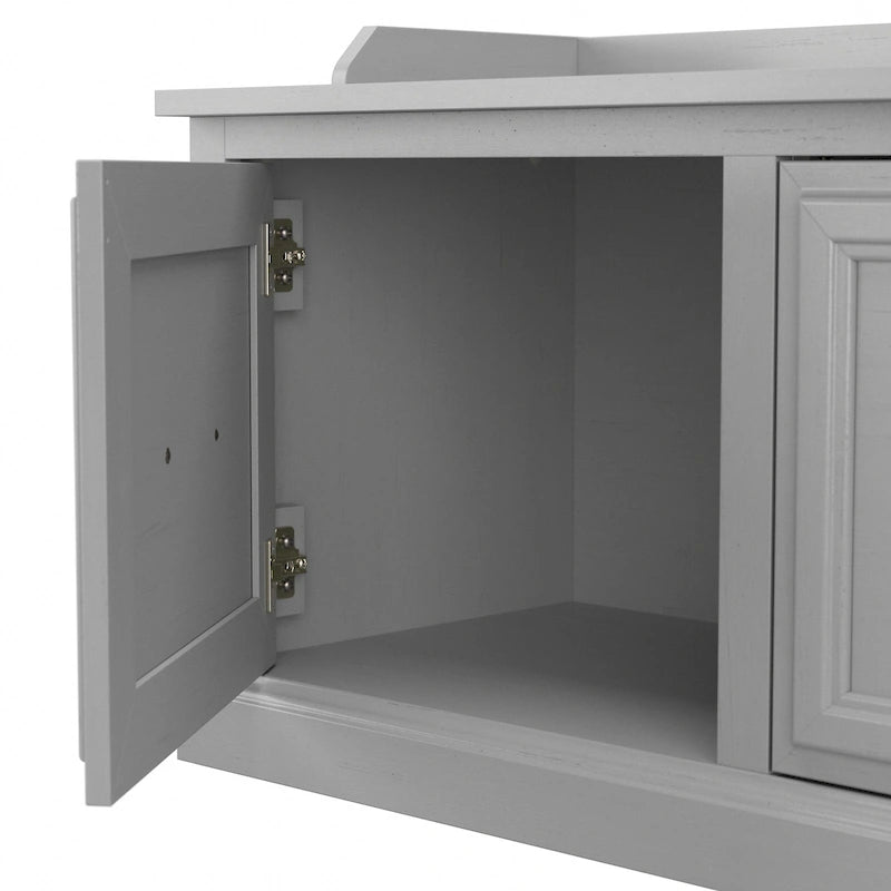 Woodland Hall Trees and Shoe Bench with Doors by Bush Furniture