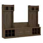 Woodland Hall Trees and Shoe Bench with Doors by Bush Furniture