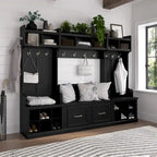 Woodland Hall Trees and Shoe Bench with Doors by Bush Furniture