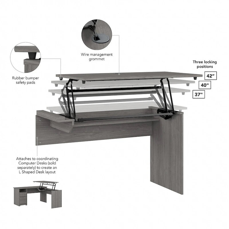 Cabot 3 Position Sit to Stand Desk Return