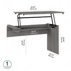 Cabot 3 Position Sit to Stand Desk Return