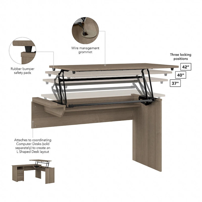 Cabot 3 Position Sit to Stand Desk Return