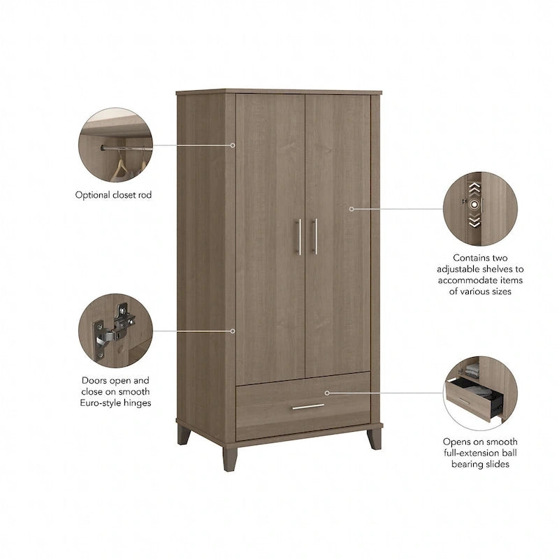 Guardaroba grande Somerset di Bush Furniture