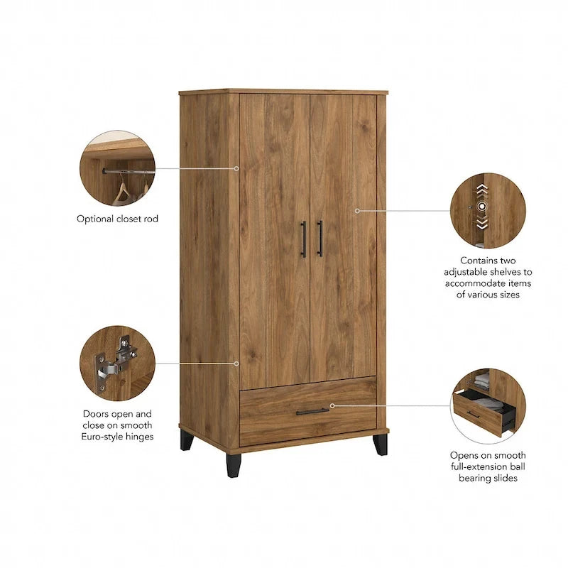 Guardaroba grande Somerset di Bush Furniture