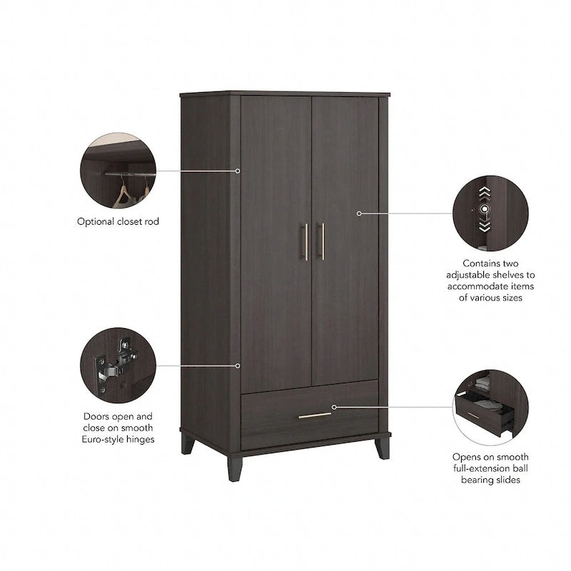 Guardaroba grande Somerset di Bush Furniture