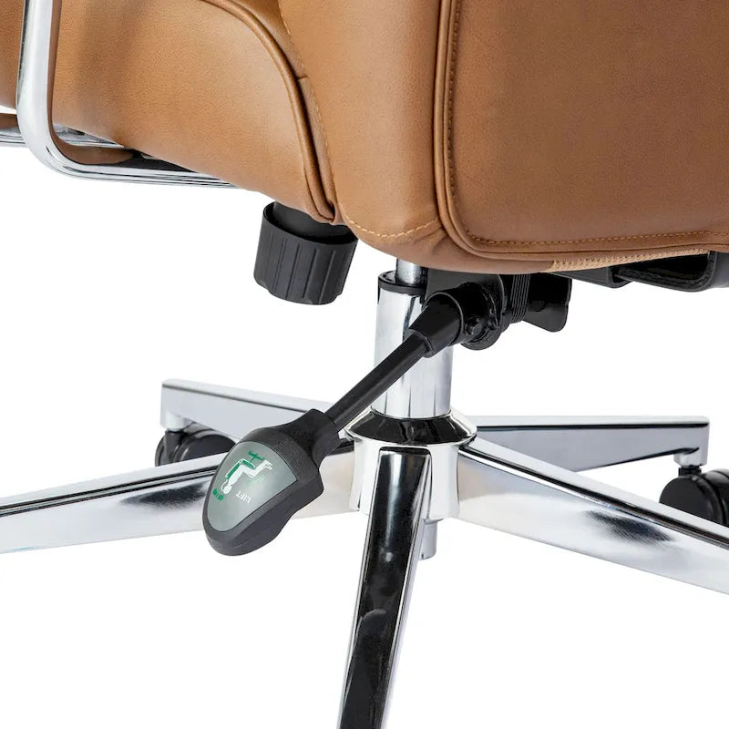 Glitzhome Ergonomic High-Back Swivel PU Leather Office Chair Height Adjustable