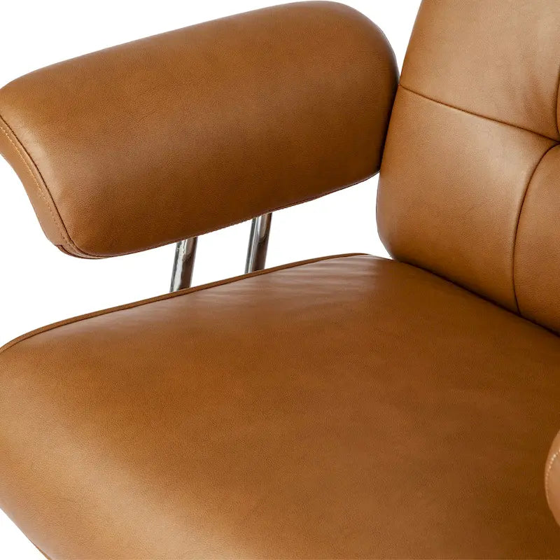 Glitzhome Ergonomic High-Back Swivel PU Leather Office Chair Height Adjustable