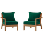Polytrends Birchwood All Weather HDPE Outdoor Patio Deep Seating Teak Loveseat (2-Piece)