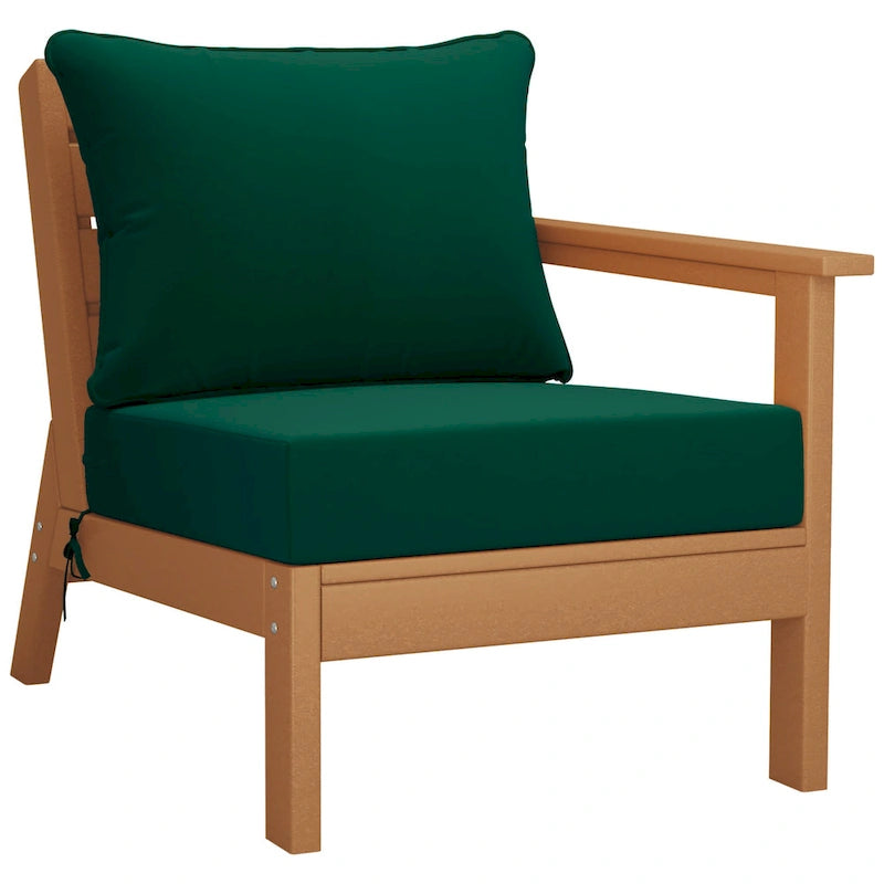 Polytrends Birchwood All Weather HDPE Outdoor Patio Deep Seating Teak Loveseat (2-Piece)