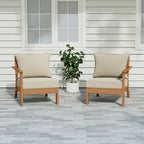Polytrends Birchwood All Weather HDPE Outdoor Patio Deep Seating Teak Loveseat (2-Piece)