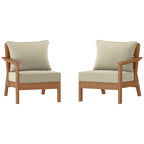 Polytrends Birchwood All Weather HDPE Outdoor Patio Deep Seating Teak Loveseat (2-Piece)