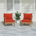 Polytrends Birchwood All Weather HDPE Outdoor Patio Deep Seating Teak Loveseat (2-Piece)