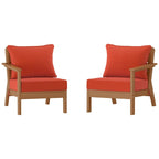 Polytrends Birchwood All Weather HDPE Outdoor Patio Deep Seating Teak Loveseat (2-Piece)