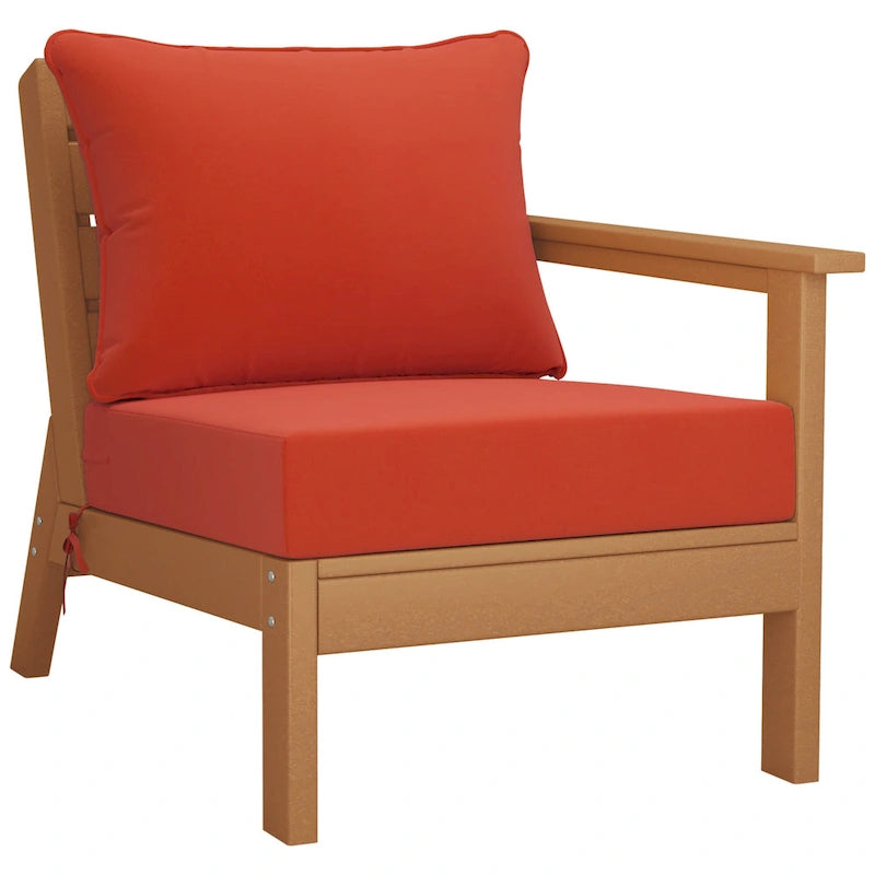 Polytrends Birchwood All Weather HDPE Outdoor Patio Deep Seating Teak Loveseat (2-Piece)