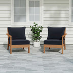 Polytrends Birchwood All Weather HDPE Outdoor Patio Deep Seating Teak Loveseat (2-Piece)