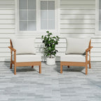 Polytrends Birchwood All Weather HDPE Outdoor Patio Deep Seating Teak Loveseat (2-Piece)
