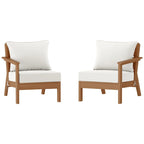Polytrends Birchwood All Weather HDPE Outdoor Patio Deep Seating Teak Loveseat (2-Piece)