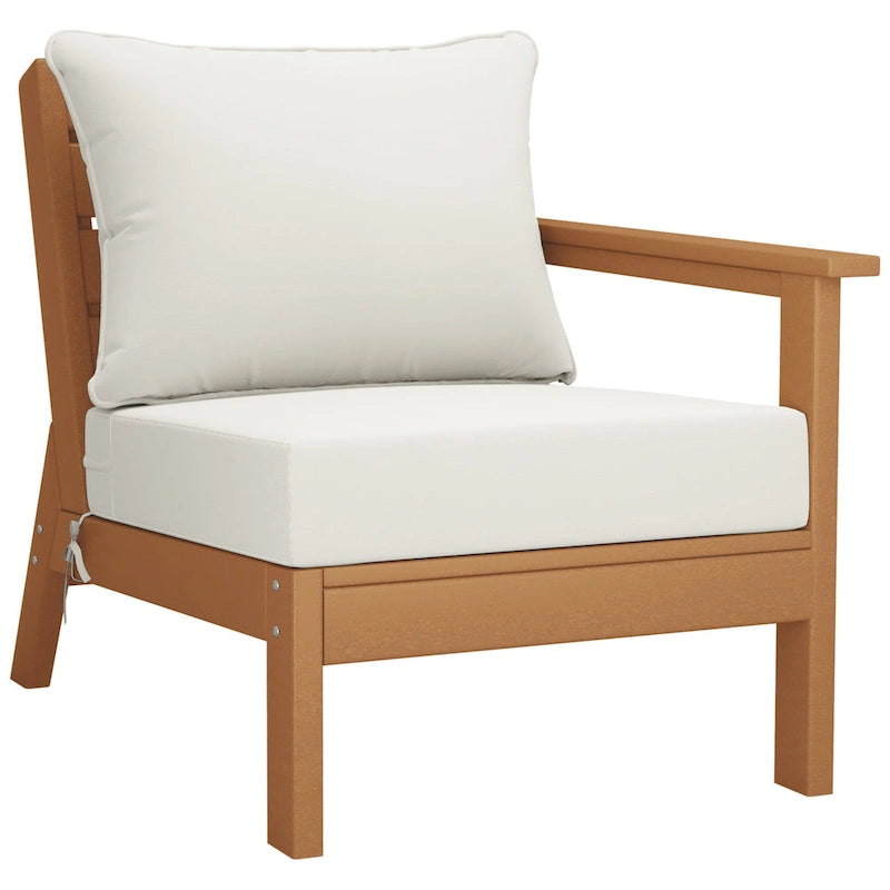 Polytrends Birchwood All Weather HDPE Outdoor Patio Deep Seating Teak Loveseat (2-Piece)