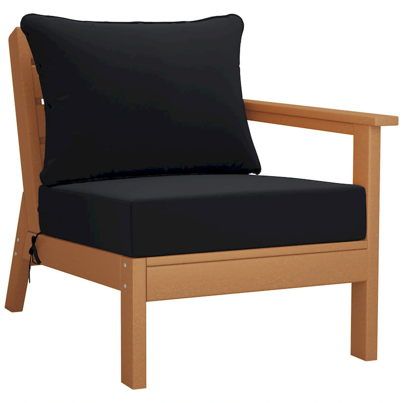 Polytrends Birchwood All Weather HDPE Outdoor Patio Deep Seating Teak Loveseat (2-Piece)