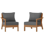 Polytrends Birchwood All Weather HDPE Outdoor Patio Deep Seating Teak Loveseat (2-Piece)