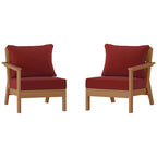 Polytrends Birchwood All Weather HDPE Outdoor Patio Deep Seating Teak Loveseat (2-Piece)