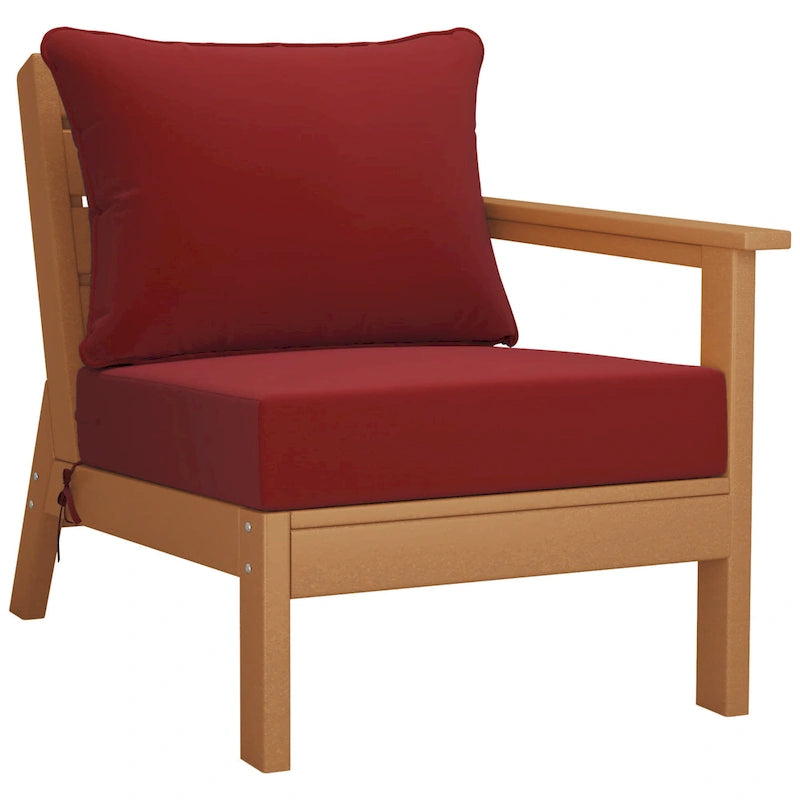 Polytrends Birchwood All Weather HDPE Outdoor Patio Deep Seating Teak Loveseat (2-Piece)