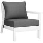 Polytrends Birchwood All Weather HDPE Outdoor Patio Deep Seating White Sofa With Cushions (3-Piece)