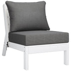 Polytrends Birchwood All Weather HDPE Outdoor Patio Deep Seating White Sofa With Cushions (3-Piece)