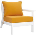 Polytrends Birchwood All Weather HDPE Outdoor Patio Deep Seating White Sofa With Cushions (3-Piece)