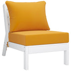Polytrends Birchwood All Weather HDPE Outdoor Patio Deep Seating White Sofa With Cushions (3-Piece)