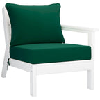 Polytrends Birchwood All Weather HDPE Outdoor Patio Deep Seating White Sofa With Cushions (3-Piece)