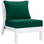 Polytrends Birchwood All Weather HDPE Outdoor Patio Deep Seating White Sofa With Cushions (3-Piece)